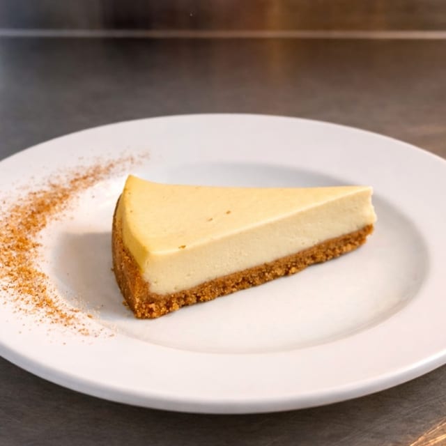 Homemade New York Cheesecake.